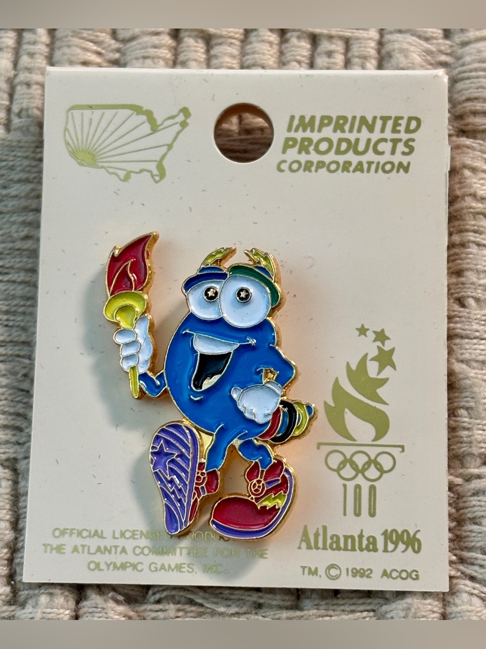 VINTAGE 1996 Atlanta Summer Olympics Izzy the Mascot Pin
